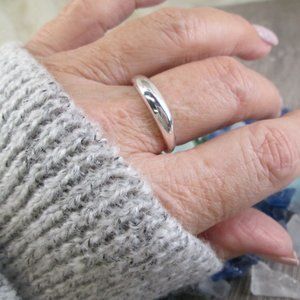 925 Sterling Thin Dome Ring, 925 Narrow Ring, Dome Ring, Statement Ring